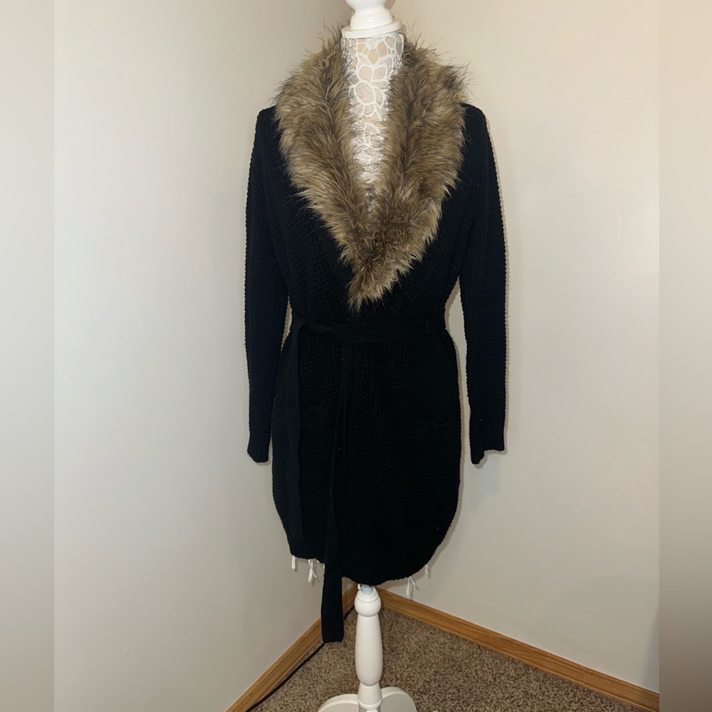 EUC Ralph Lauren Jeans Company detachable hooded cardigan with adjustable belt.